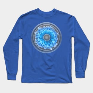 Mandala.Transparent balloons and blue flowers Long Sleeve T-Shirt